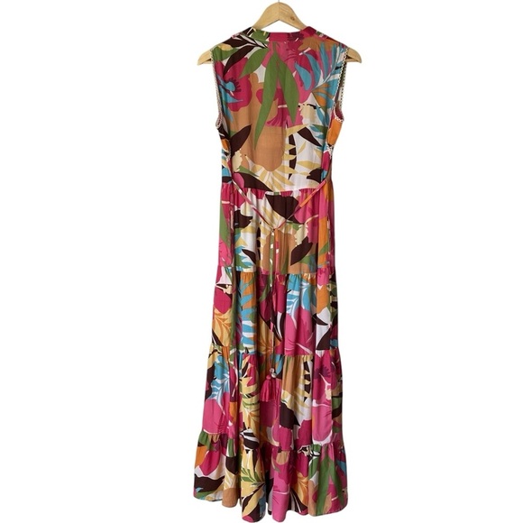 True Destinations Tropical Multicolor Sleeveless Maxi Sun Dress, Medium - Picture 4 of 10